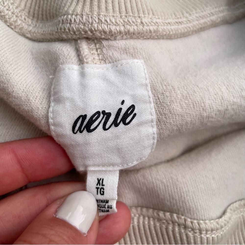 Aerie | Fleece Sherpa Comfy Zip Front Corset Jogger Pants - Picture 7 of 7